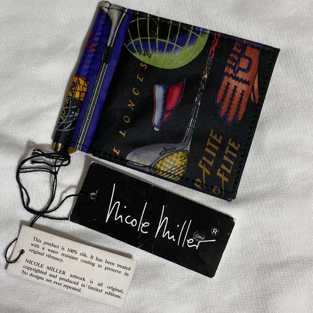 Nicole Miller silk wallet 4”x3.75”